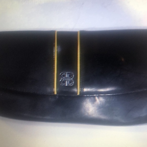 Bosca fine leather  matching card holder‎ wallet  black w/yellow NEW!